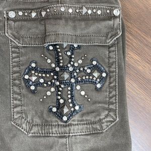 Miss Me Olive Brown Straight Leg Cargo Size 25 CP1270